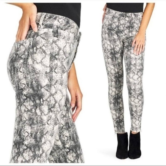 Sam Edelman snakeskin the stiletto High-Rise Skinny Jeans Size 31 NWT - Picture 1 of 6